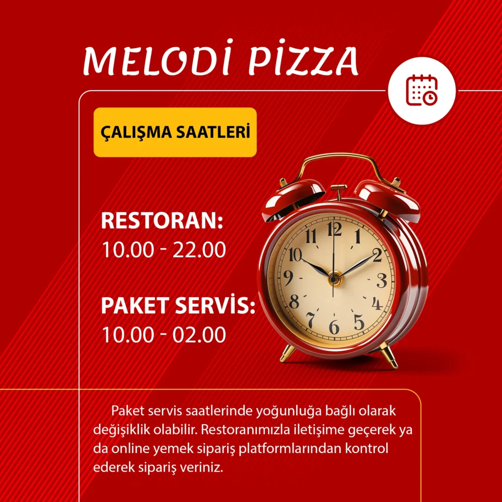 Melodi Pizza Çalışma Saatleri Görseli